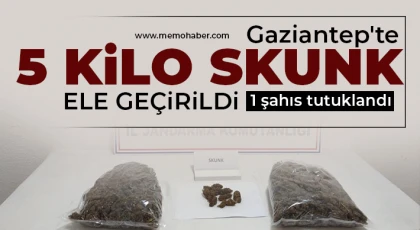 Gaziantep'te 5 kilo skunk ele geçirildi: 1 şahıs tutuklandı