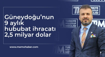 Güneydoğu’nun 9 aylık hububat ihracatı 2,5 milyar dolar