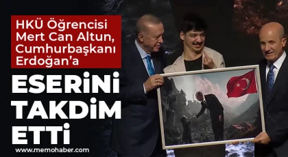 Mert Can Altun, Cumhurbaşkanı Erdoğan’a Eserini Takdim Etti