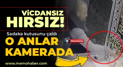 Otogardaki işyerinden sadaka kutusunun çalınma anı kamerada