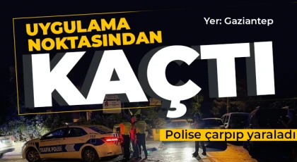 Uygulama noktasından kaçtı! Polise çarpıp yaraladı 