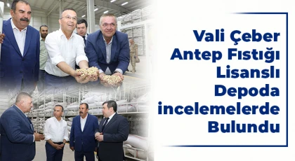 Vali Çeber, Antep fıstığı lisanslı depoda incelemelerde bulundu