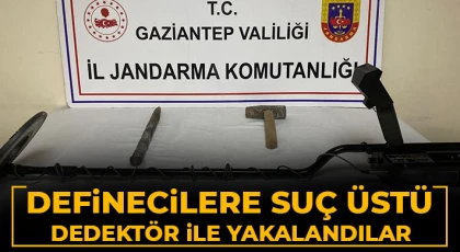 Definecilere suç üstü Dedektör ile yakalandılar