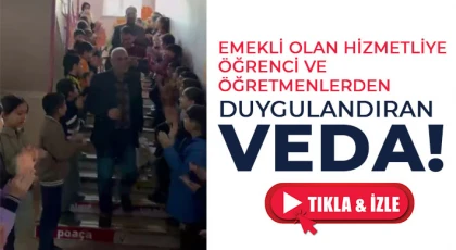 Emekli olan hizmetliye öğrenci ve öğretmenlerden duygulandıran veda