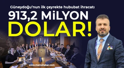 Güneydoğu’nun ilk çeyrekte hububat ihracatı 913,2 milyon dolar