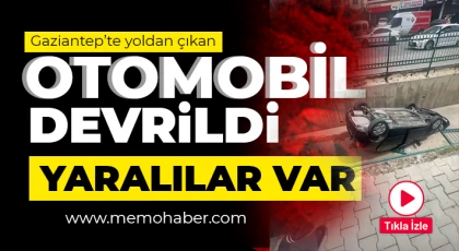 Yoldan çıkıp devrildi! Yaralılar var