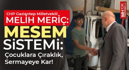 CHP'li Meriç: MESEM Sistemi: Çocuklara Çıraklık, Sermayeye Kar!