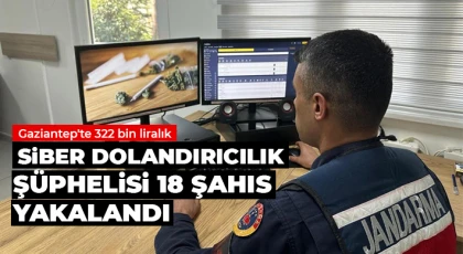 Gaziantep'te 322 bin liralık siber dolandırıcılık şüphelisi 18 şahıs yakalandı