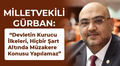 Gürban: Devletin Kurucu İlkeleri, Hiçbir Şart Altında Müzakere Konusu Yapılamaz