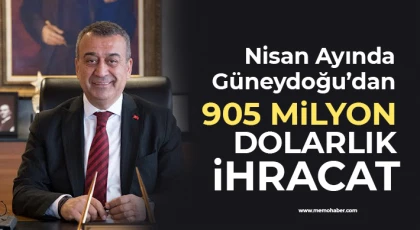 Nisan Ayında Güneydoğu’dan 905 Milyon Dolarlık İhracat
