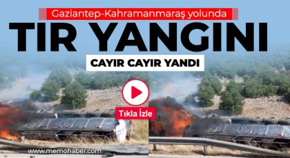 Gaziantep-Kahramanmaraş yolunda tır yangını