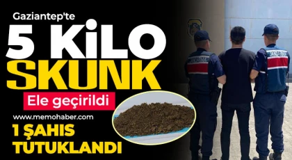 Gaziantep'te 5 kilo skunk ele geçirildi: 1 şahıs tutuklandı