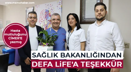 Sağlık Bakanlığından Defa Life'a teşekkür 