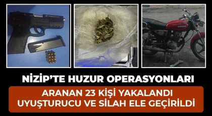 Nizip’te Huzur Operasyonları: Aranan 23 Kişi Yakalandı