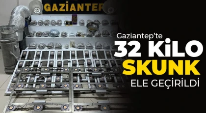  Gaziantep’te 32 kilo skunk ele geçirildi