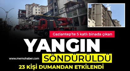 Gaziantep’te 5 katlı binada çıkan yangın söndürüldü