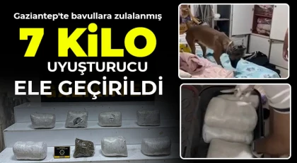 Gaziantep'te bavullara zulalanmış 7 kilo uyuşturucu ele geçirildi