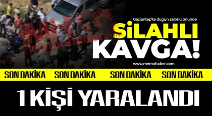 Gaziantep'te düğün salonu önünde silahlı kavga