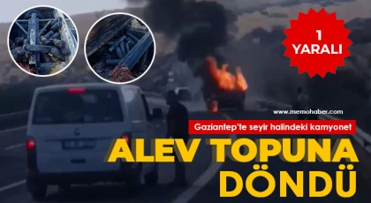 Seyir halindeki kamyonet alev topuna döndü: 1 yaralı