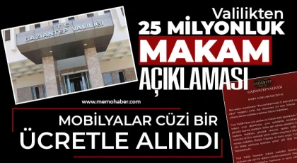 Valilikten 25 milyonluk makam açıklaması 