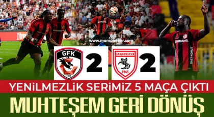 Gaziantep FK'nın yenilmezlik serisi devam ediyor! Gaziantep FK - Samsunspor: 2 - 2