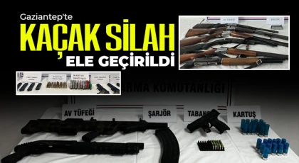 Gaziantep'te 20 adet kaçak silah ele geçirildi