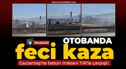 Gaziantep'te beton mikseri TIR’la çarpıştı