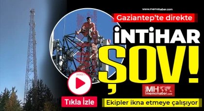 Gaziantep'te direkte intihar şov!