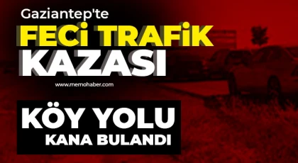 Gaziantep'te feci trafik kazası! Köy yolu kana bulandı