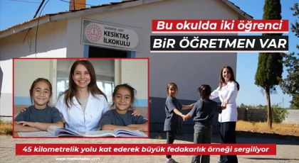 Bu okulda iki öğrenci, bir öğretmen var