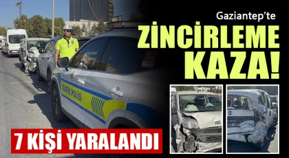 Gaziantep’te 4 aracın karıştığı zincirleme kazada 7 kişi yaralandı