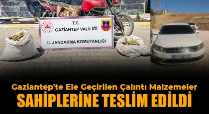 Gaziantep'te ele geçirilen çalıntı malzemeler sahiplerine teslim edildi