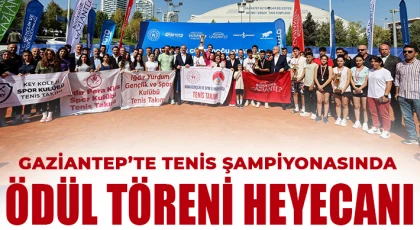 Gaziantep’te Tenis Şampiyonasında ödül töreni heyecanı