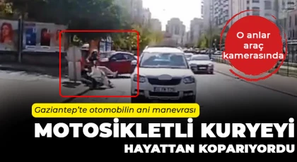 Otomobilin ani manevrası motosikletli kuryeyi hayattan koparıyordu