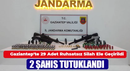 Gaziantep'te 29 adet ruhsatsız silah ele geçirildi: 2 şahıs tutuklandı