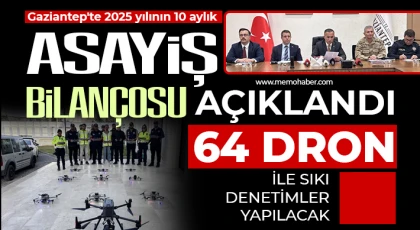 Gaziantep'te 64 dron ile sıkı denetimler yapılacak