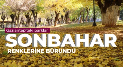 Gaziantep'teki parklar sonbahar renklerine büründü