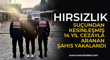 Hırsızlık suçundan kesinleşmiş 14 yıl cezayla aranan şahıs yakalandı