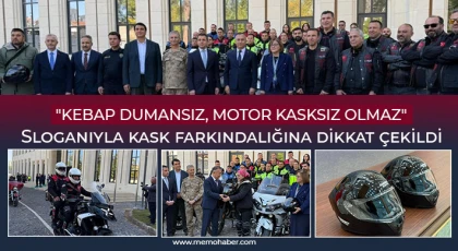 "Kebap dumansız, motor kasksız olmaz" sloganıyla kask farkındalığına dikkat çekildi