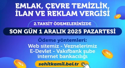 Şehitkamil Belediyesi Vergi Ödemelerinde Son Gün 01 Aralık