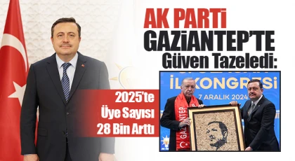 AK Parti Gaziantep’te Güven Tazeledi: 2025’te Üye Sayısı 28 Bin Arttı