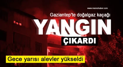 Gaziantep'te doğalgaz kaçağı yangın çıkardı 