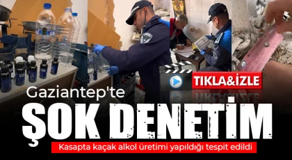 Gaziantep'te şok denetim: Kasapta kaçak alkol üretimi yapıldığı tespit edildi