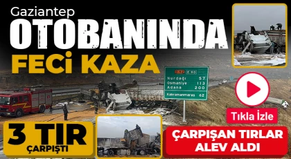 TAG Otoyolu'nda çarpışan 3 tır yandı