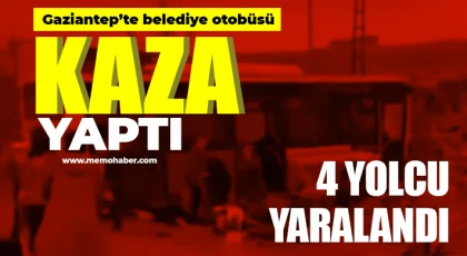 Belediye otobüsü kaza yaptı: 4 yolcu yaralandı 