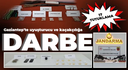 Gaziantep'te uyuşturucu ve kaçakçılığa darbe: 17 tutuklama