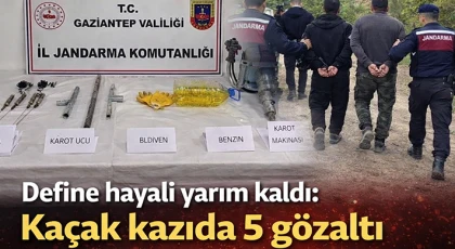Kazma kürekle yakalandılar: Kaçak kazı yapan 5 kişi gözaltında