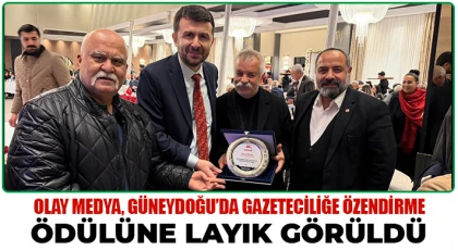 Olay Medya, Güneydoğu’da gazeteciliğe özendirme ödülüne layık görüldü