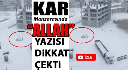 Şanlıurfa’da Kar Manzarasında “Allah” Yazısı Dikkat Çekti