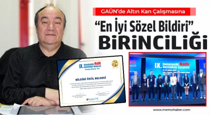 GAÜN’de altın kan çalışmasına "En İyi Sözel Bildiri" birinciliği